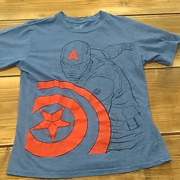 Marvel Hulk /& Captain America Youth Large 14//16 T-Shirt Yellow Spiderman